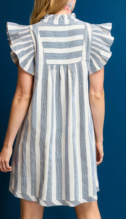 Umgee Sandstone Breeze Ruffle Sleeve Dress Plus Size