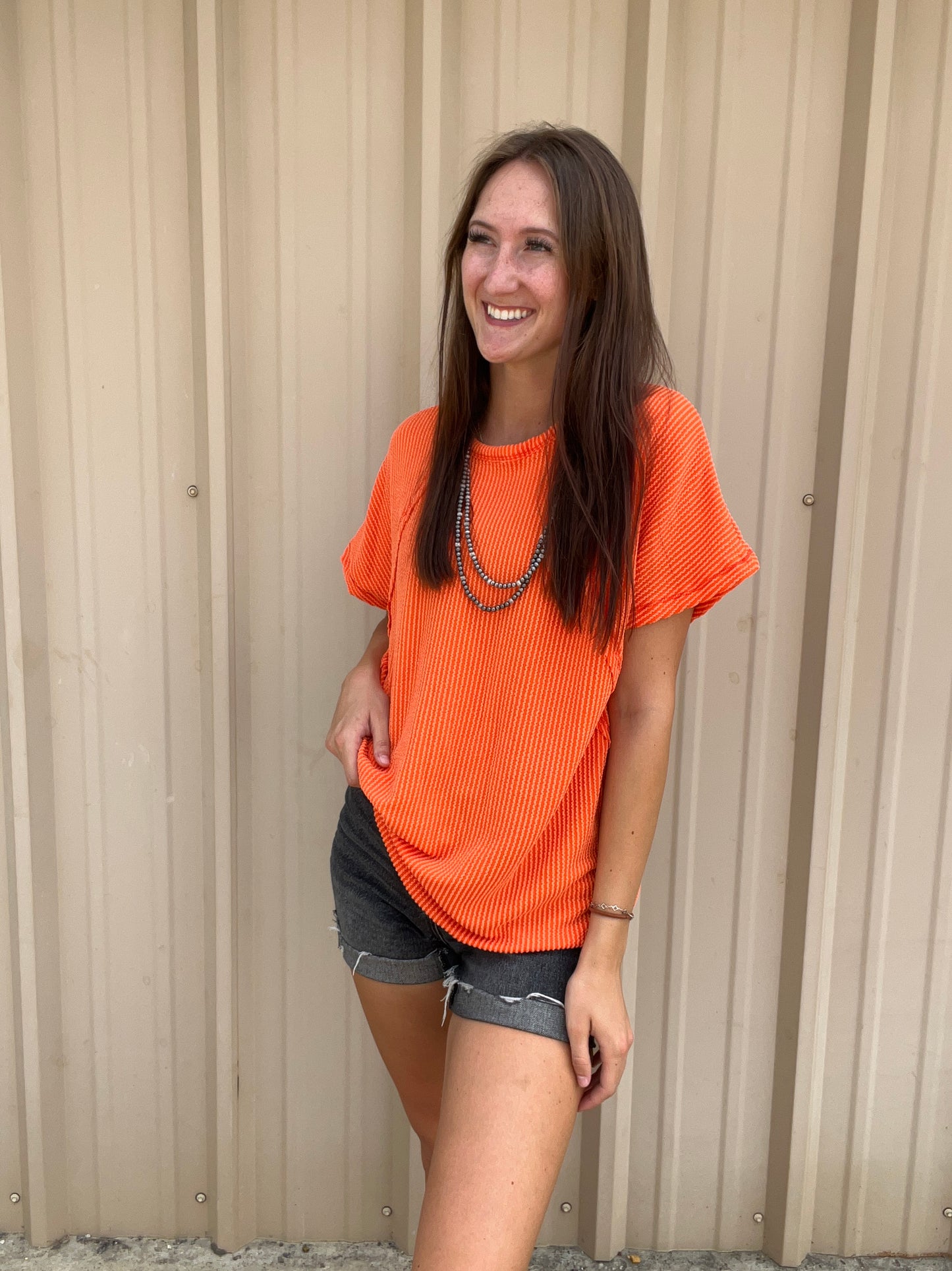 Solid Urban Ribbed Top