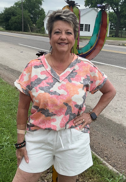 Heimish Sherbet Camo Top