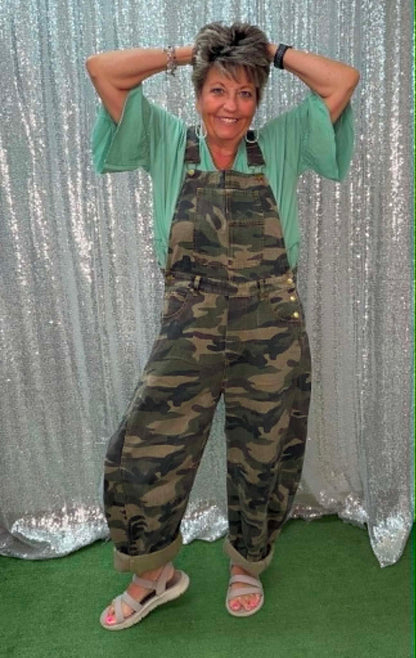 Oddie Washed Camo Overalls Plus