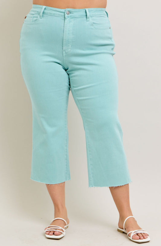 Judy Blue Sky Wide Leg Crops Plus Size