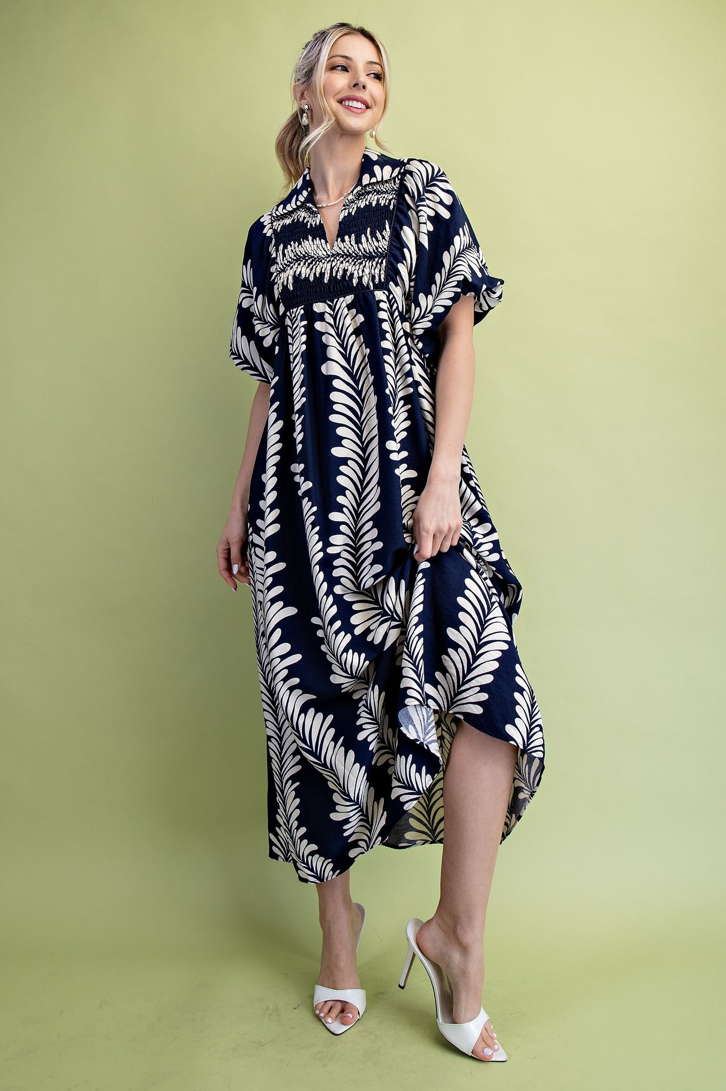 Gigio Puff Sleeve Midi Dress