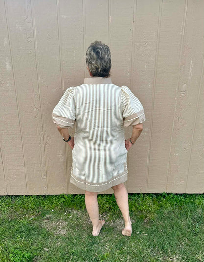 entro oatmeal strip dress