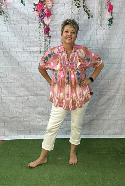 Gigio Smocked Yoke Top