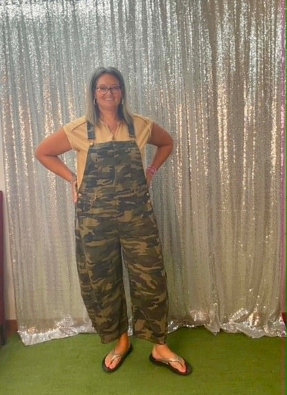 Oddie Washed Camo Overalls Plus