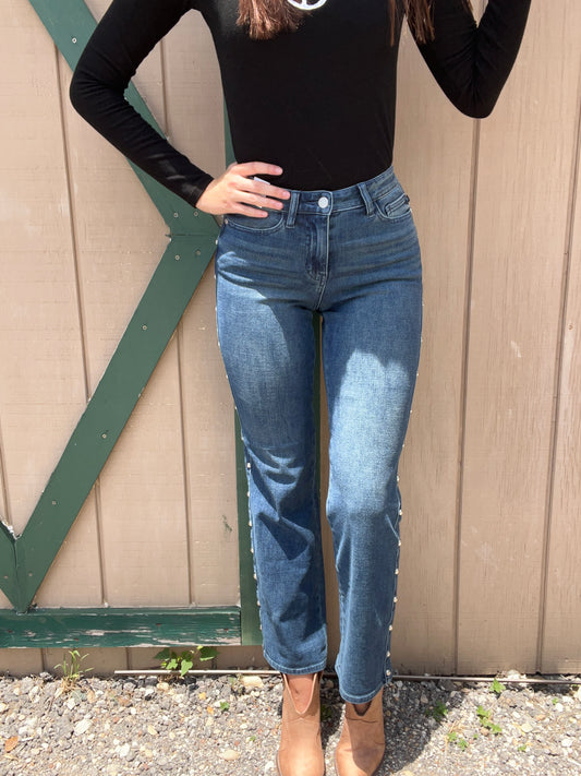 Judy Blue Straight Dome Stud Jeans Plus Size