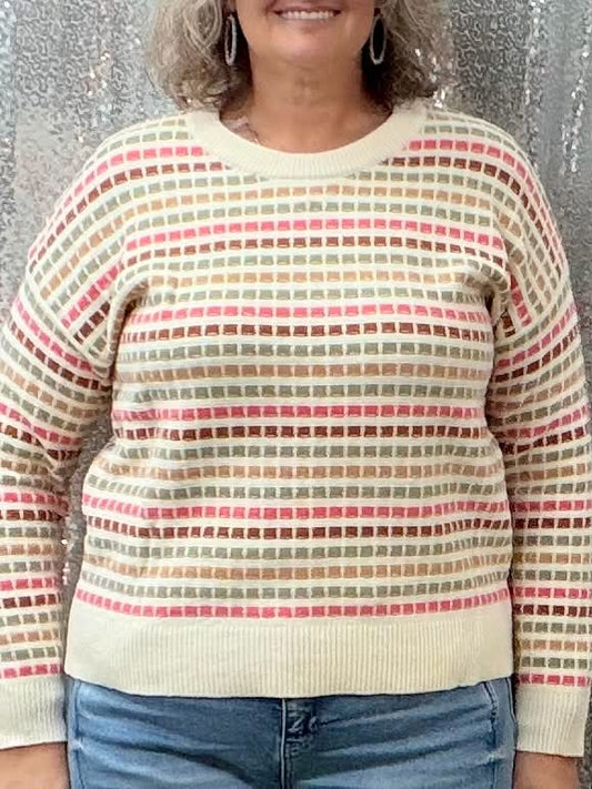 Staccato multi colored textured sweater
