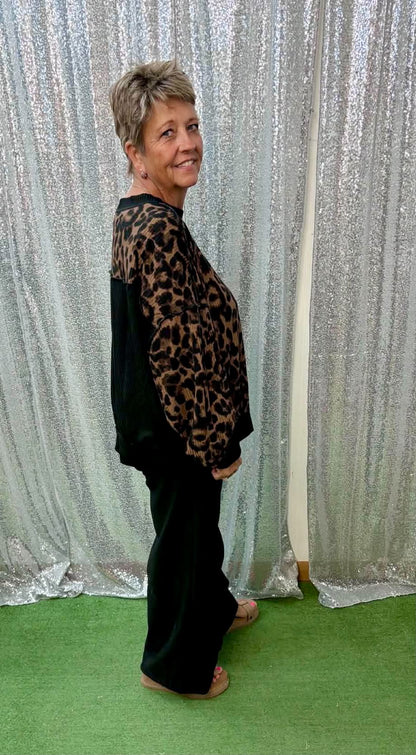 Heimish Leopard Print Long Sleeve Top