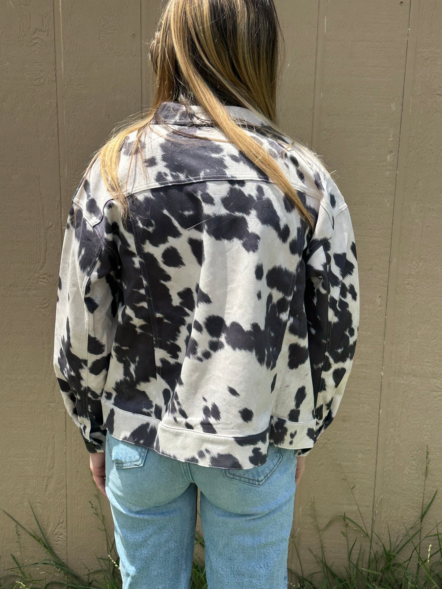 Cowhide print jacket