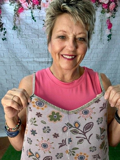 Easel waffle print romper