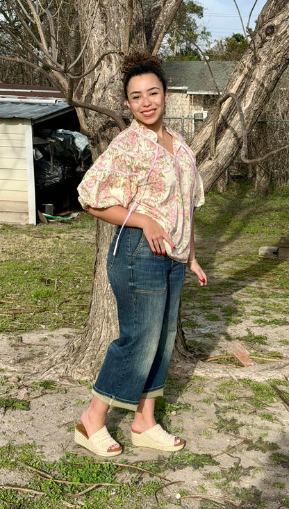 Judy Blue wide crop Patch Pocket