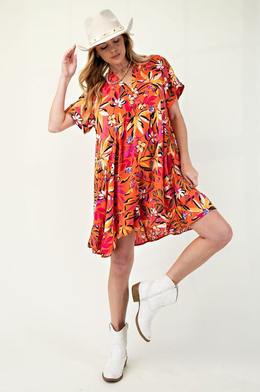 Easel Challis Woven Dress Plus Size