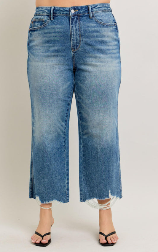 Judy Blue Rigid Magic Wide Leg Crops Plus Size