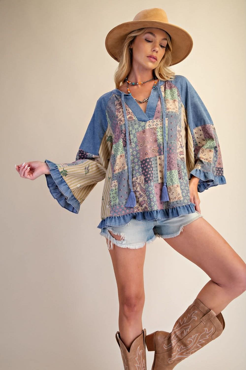 Easel patchwork tunic top