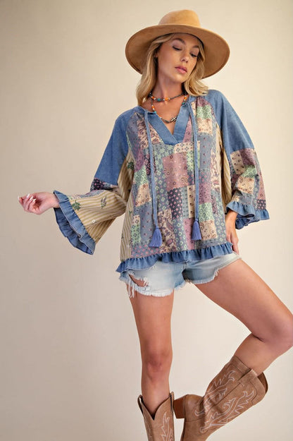 Easel patchwork tunic top