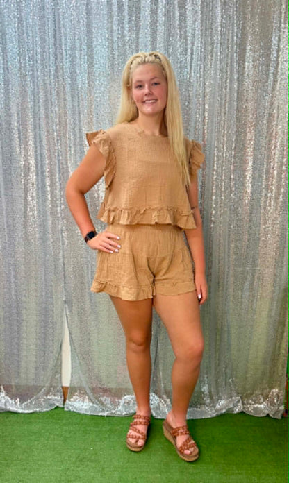 Very J Ruffle Short Sets