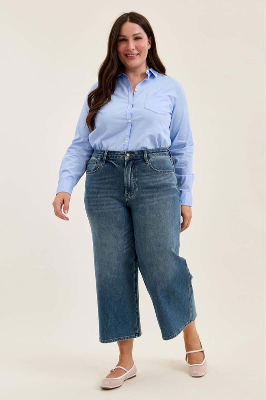 Judy Blue HW Dottie wide crop PLUS
