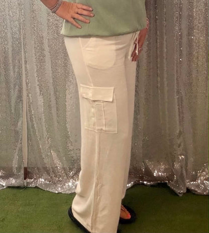 YELETE white linen pants