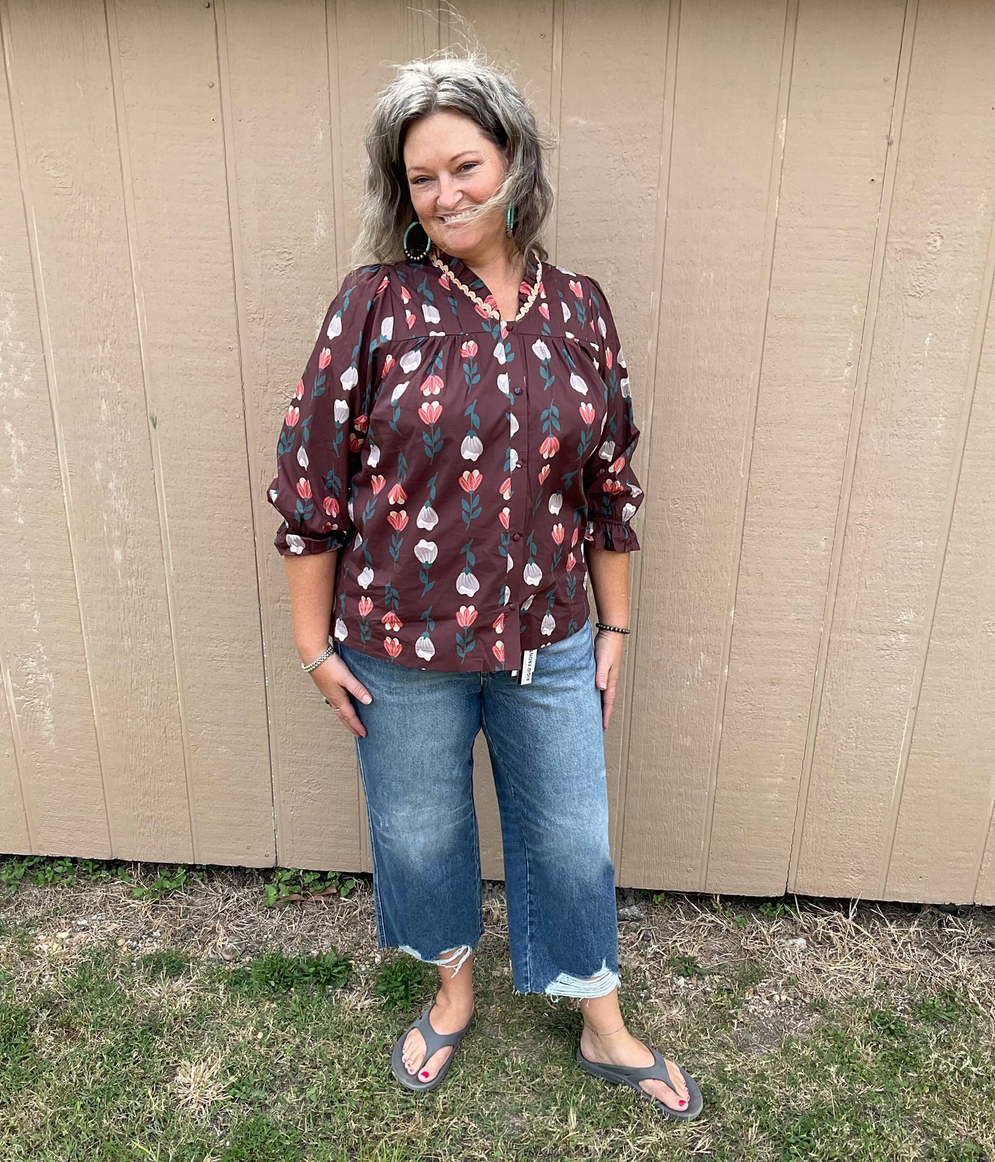 Umgee Floral Top Plus