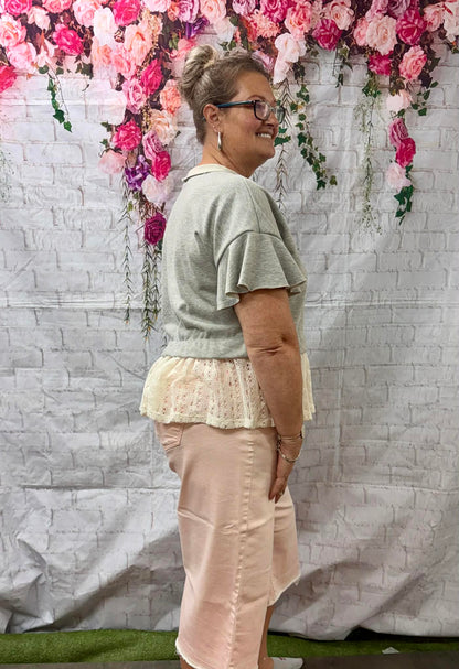 Like Love PLUS Pullover w/crocheted Bottom