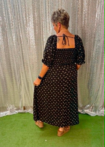 Wishlist Puff Sleeve Midi Dress