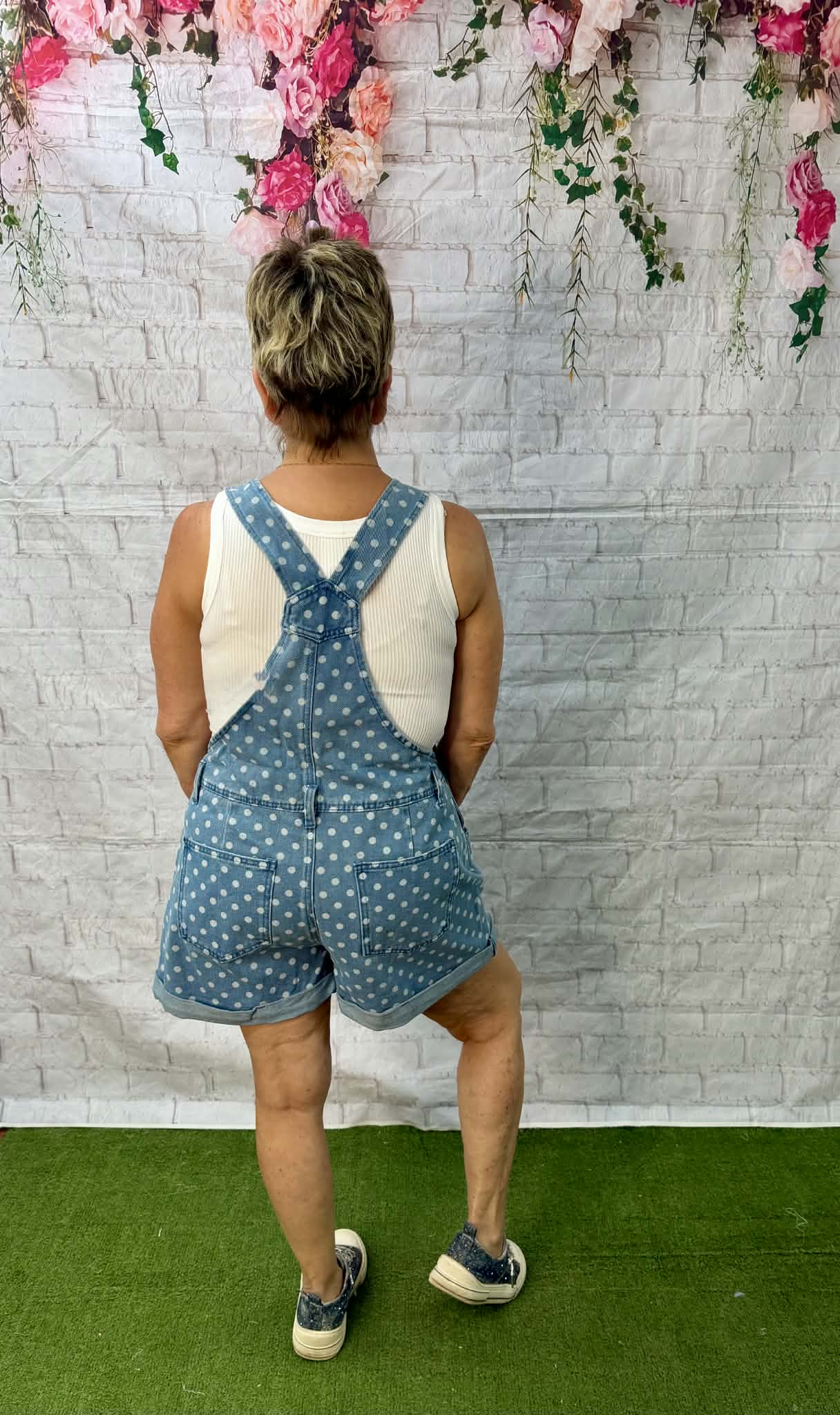 Wishlist Polka Dot overall shorts