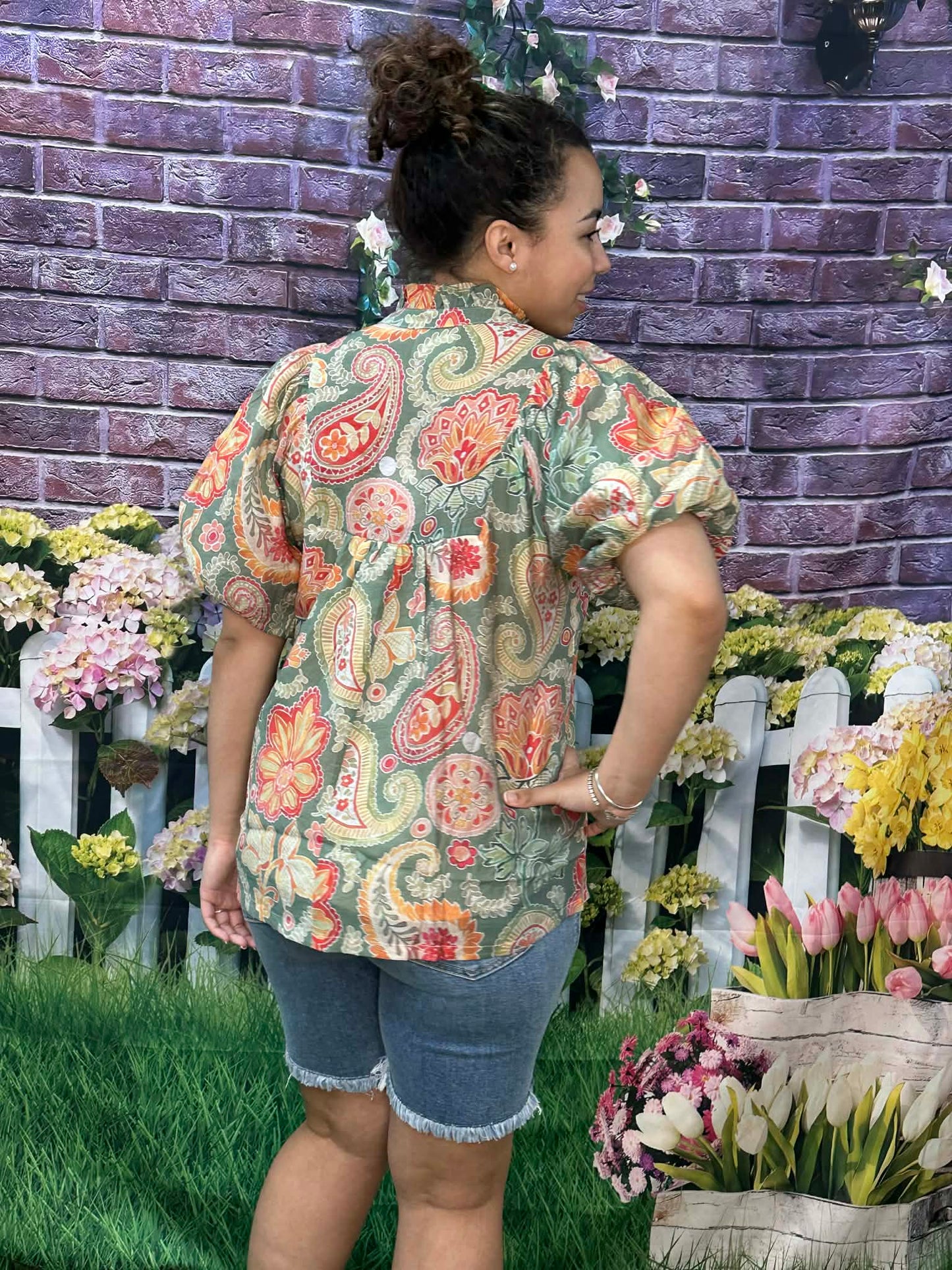 Umgee Mix Paisley Blouse