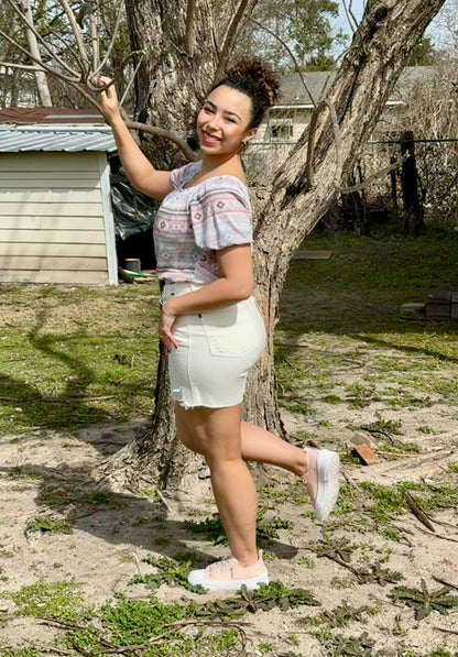 Judy Blue Dad Short White