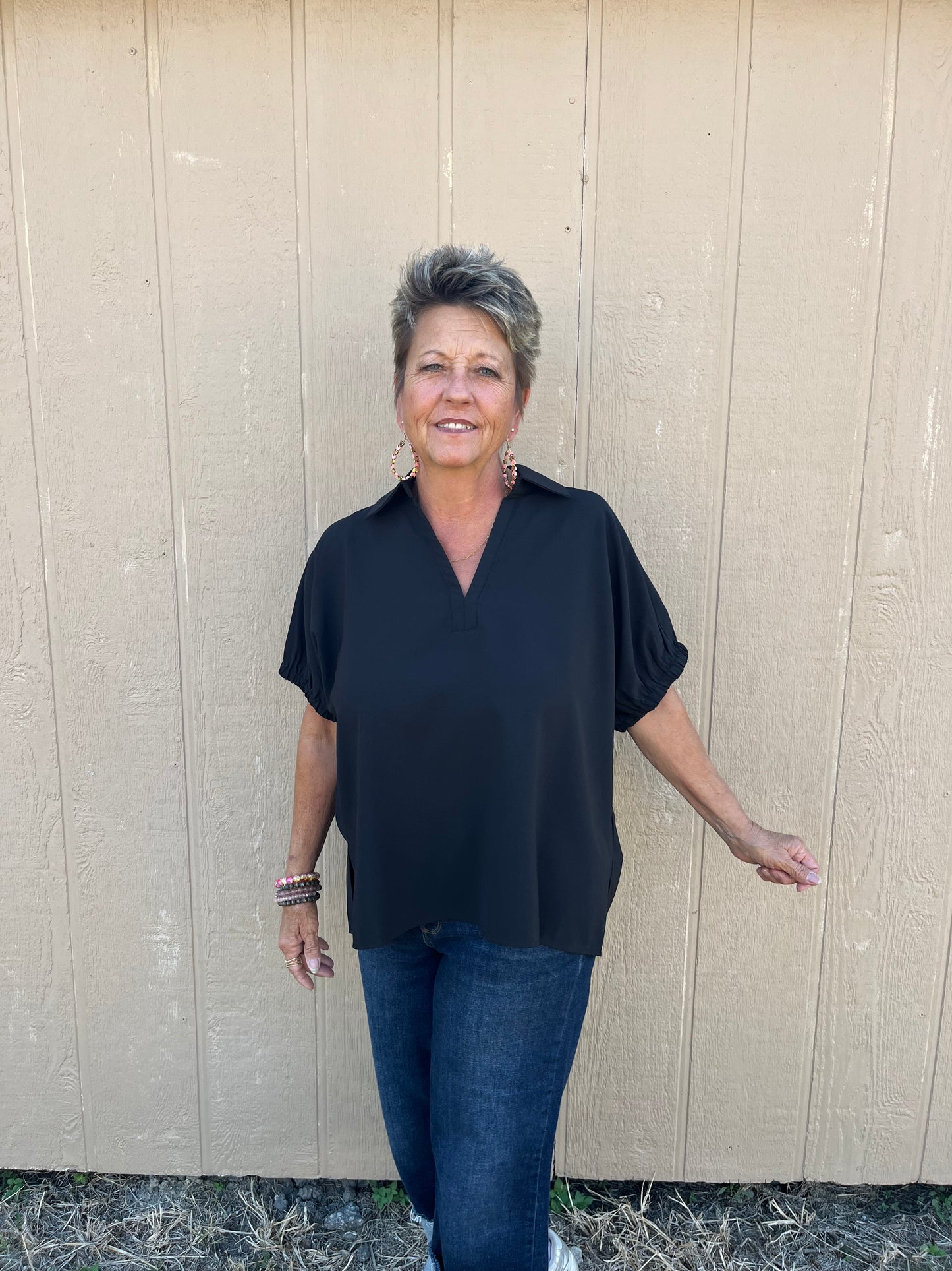 Bubble Sleeve Blouse