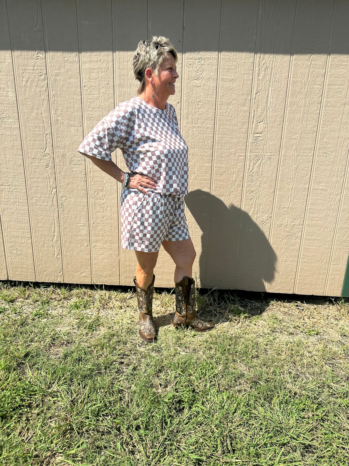 Cozy and checkered lounge set