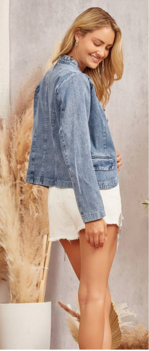 Military Inspired Denim Jacket