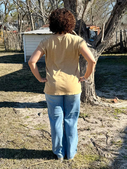 Easel Sand Cap sleeve shirt