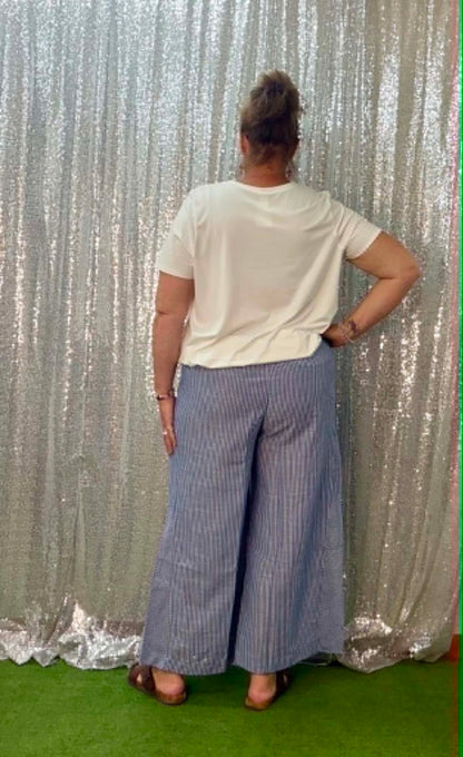 Umgee Vertical Stripe Pants PLUS