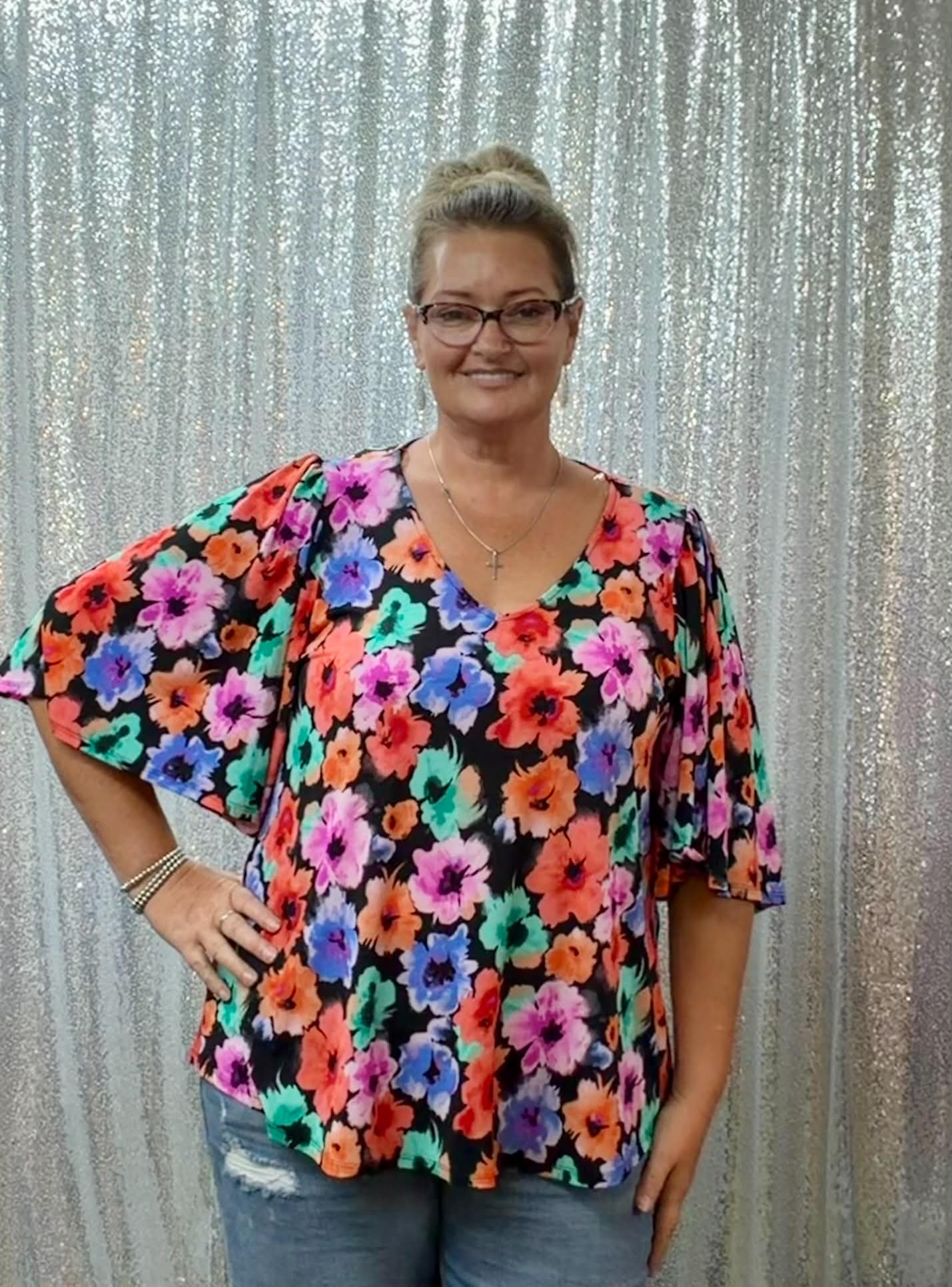Dear Scarlett Floral top Plus