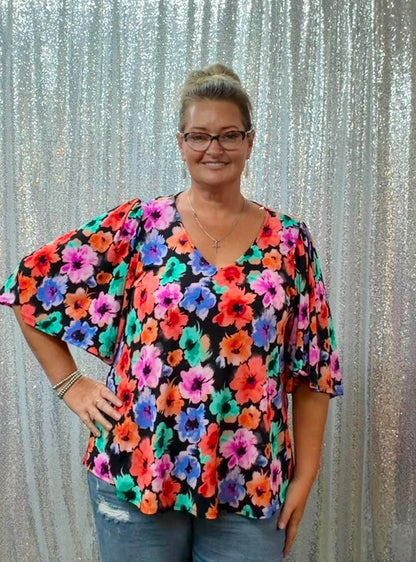 Dear Scarlett Floral top Plus