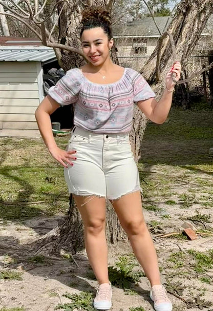 Judy Blue Dad Short White