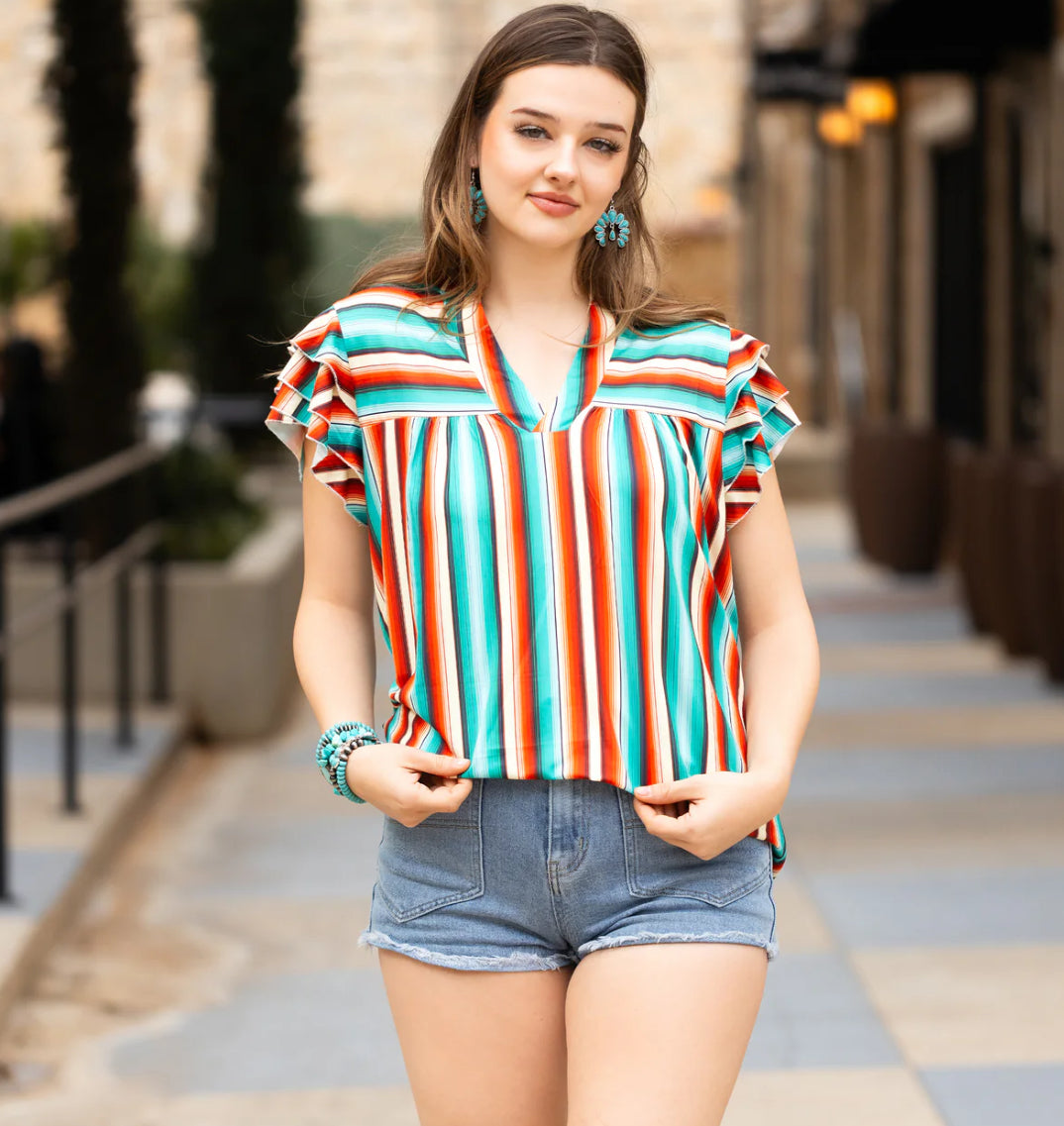 Sumshine & Rodeo Serape Top