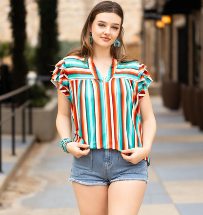 Sumshine & Rodeo Serape Top