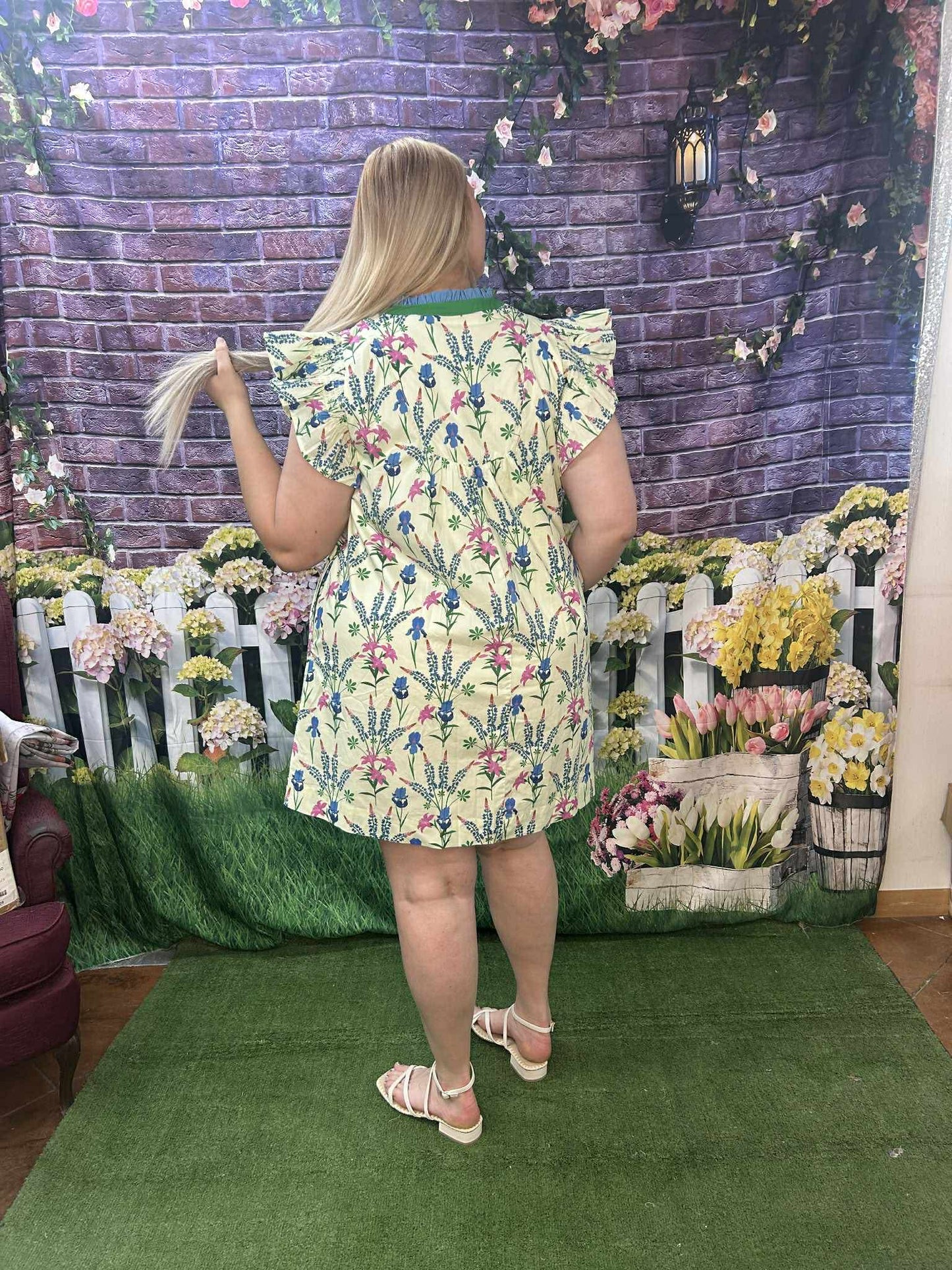 Umgee Cream Floral Mix Dress Plus
