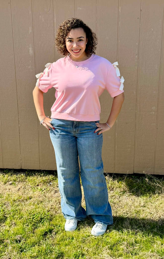 Pink Bow Top