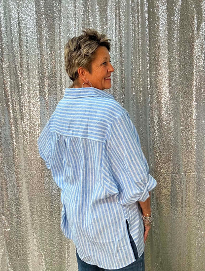 Very J Oversized Button down Top