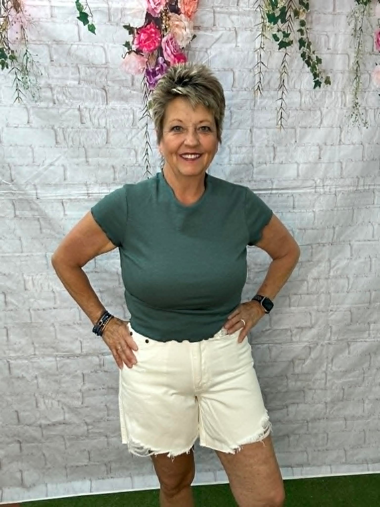 Judy Blue Dad Short White