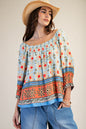 Easel border printed challis top