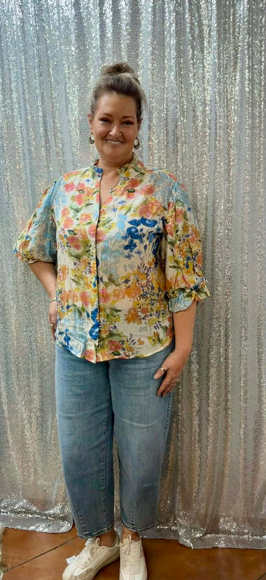 Gigio Blue Mix Top PLUS