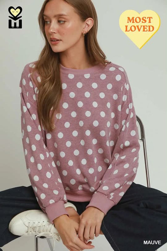 Mohme by Umgee polka dot sweatshirt