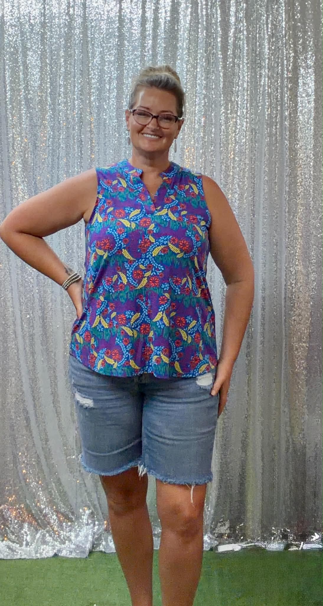 Dear Scarlett Lizzy sleeveless top blue