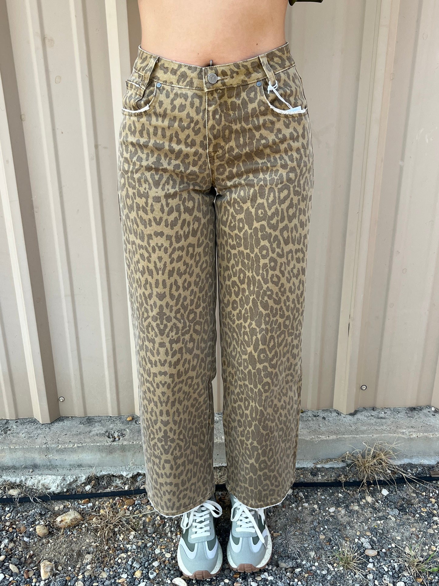 Leopard Print Straight Leg Jeans