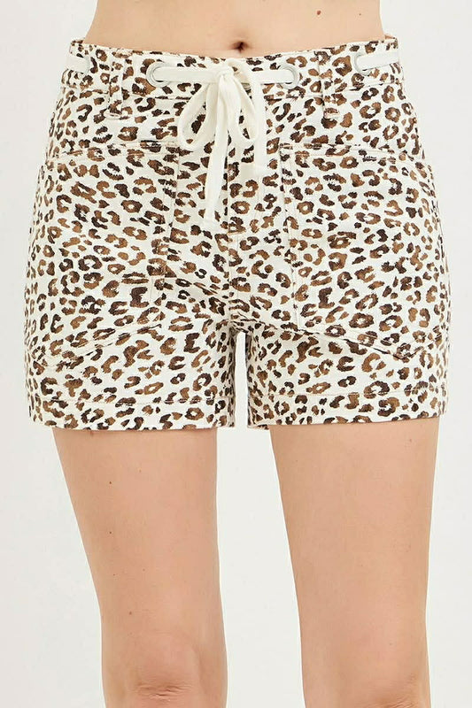 RISEN CREAM ANIMAL PRINT SHORTS