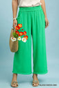Umgee Wide Leg Crop Linen Pants
