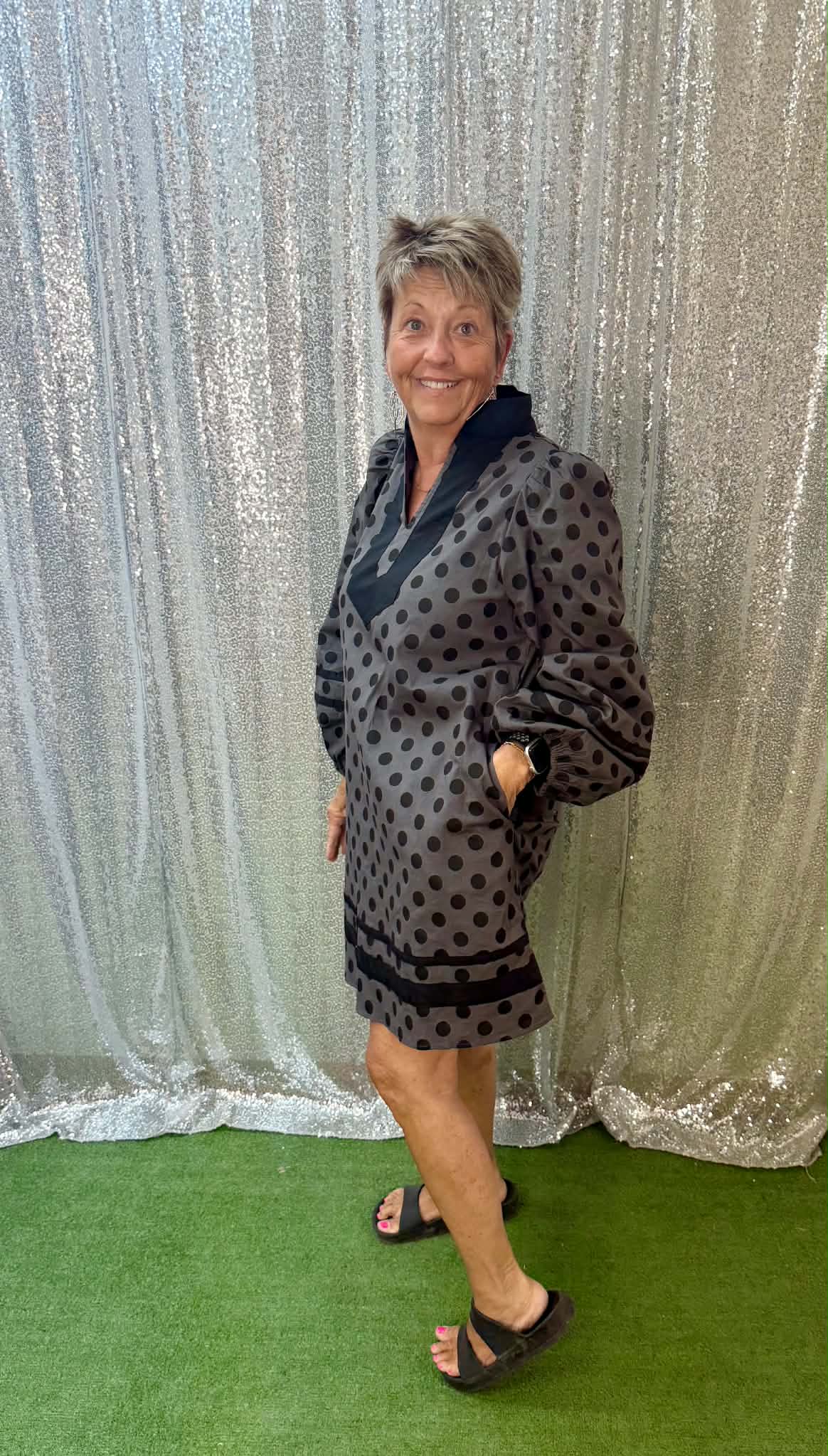 Jodifl polka dot balloon sleeve dress